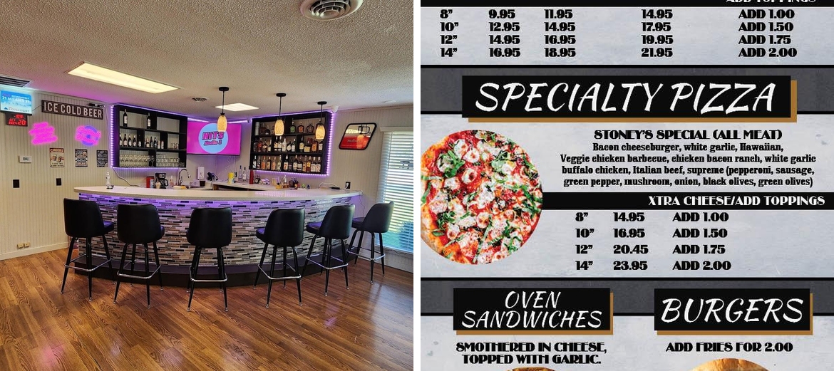 Stoney's Pizza & Gaming Parlor Menu
