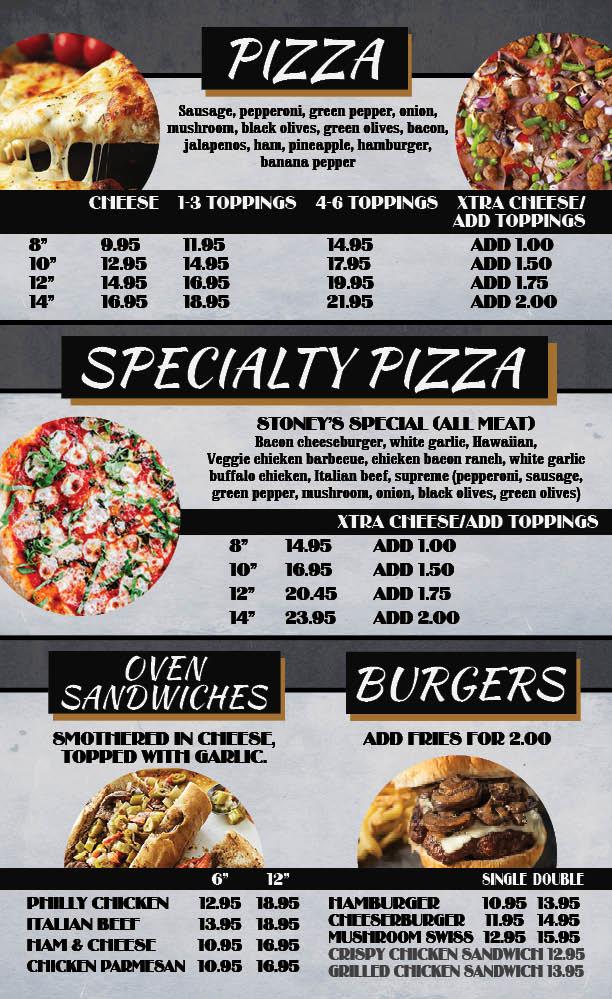 Stoney's Pizza & Gaming Parlor Menu image 1