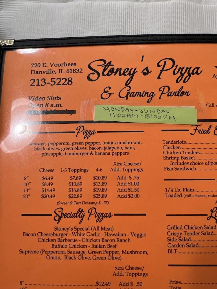 Stoney's Pizza & Gaming Parlor Menu image 3